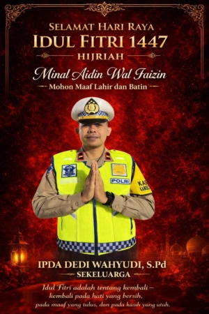 IPDA Dedi Wahyudi Sekeluarga Mengucapkan Selamat Hari Raya Idul Fitri 1447 Hijriah